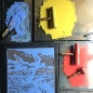 printmaking, applying ink with rollers